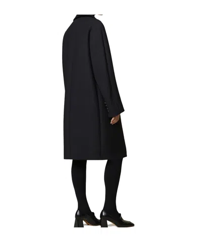 Max Mara Mammola Velvet-collar Coat In Black