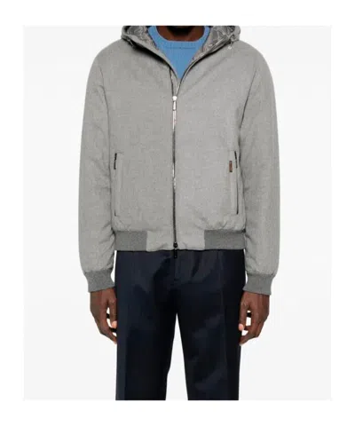 Moorer Hooded Zip-front Jacket In Black