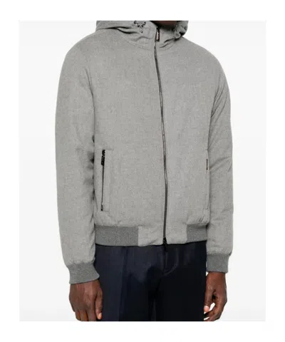 Moorer Hooded Zip-front Jacket In Black