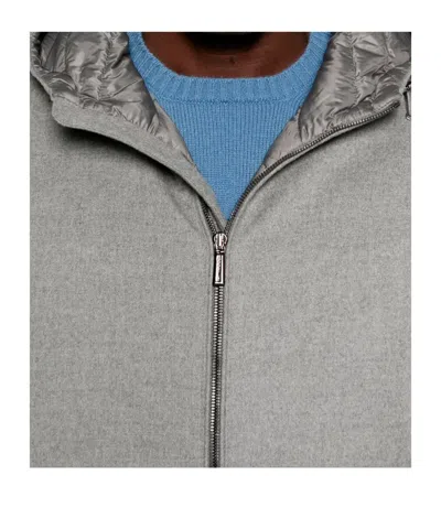 Moorer Hooded Zip-front Jacket In Black