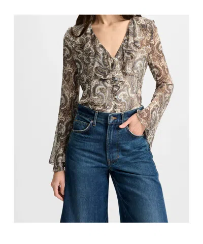 Veronica Beard Kyrie Ruffled Paisley-print Silk-georgette Blouse In Multi