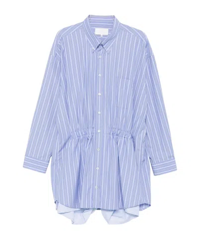 Maison Margiela Blue Striped Romper In Blue