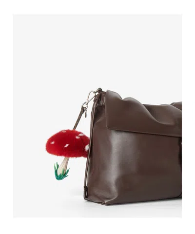 Fendi Multicolor Leather And Fur Fungo Charm In Red