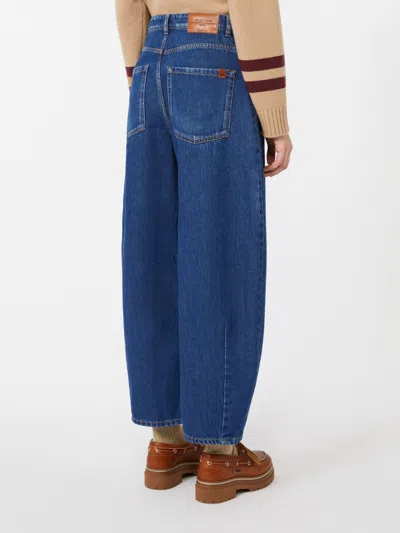 Weekend Max Mara Cotton Denim Barrel Jeans In Blue
