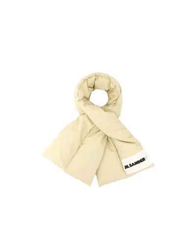 Jil Sander Cream Polyester Scarf In Neutral