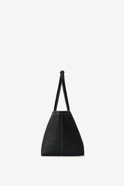 The Row Park Medium Topstitched Tote Bag In Pebbled Leather