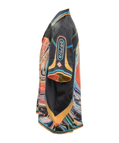 Casablanca Shirt With Multicolor Abstract Print In Black