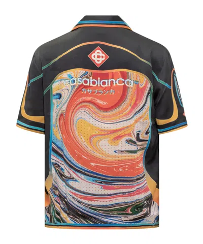 Casablanca Shirt With Multicolor Abstract Print In Black