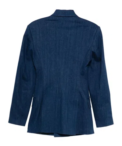 Dsquared2 Double-breasted Denim Blazer Jacket In Blue