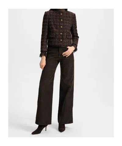 Veronica Beard Audrina Metallic Tweed Jacket In Dark Currant In Black