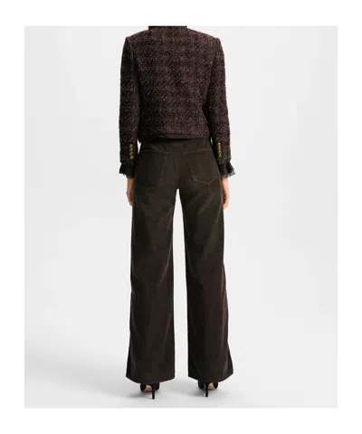 Veronica Beard Audrina Metallic Tweed Jacket In Dark Currant In Black