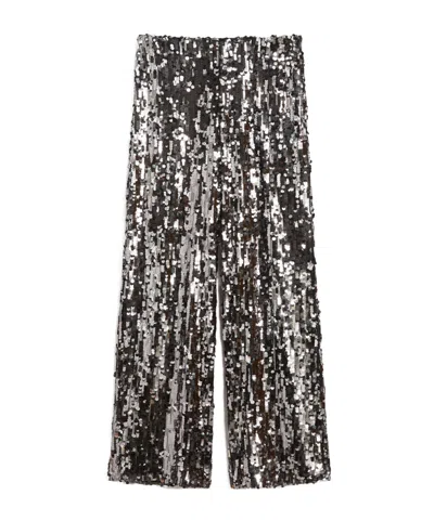 Weekend Max Mara Sequin-embellished Trousers In Black