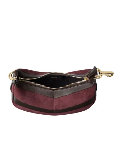 Fendi Maroon Graphy Mini Crossbody Bag In Brown