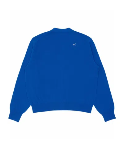 Ader Error Long-sleeved Knitted Cardigan In Blue