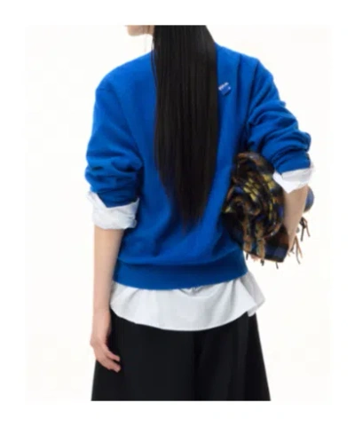 Ader Error Long-sleeved Knitted Cardigan In Blue