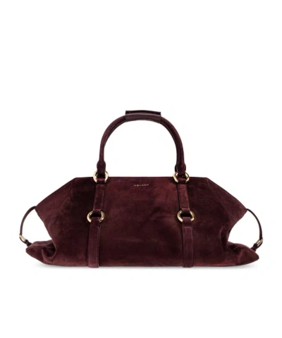 Alexander Mcqueen Suede Ring-detail Satchel In Brown