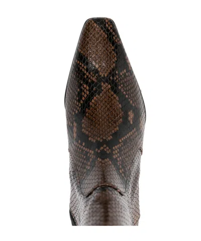 Stuart Weitzman Stassi 50 Snake-effect Leather Ankle Boots In Black