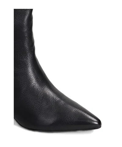 Ash Violet High Heels Boots In Black Leather In Black