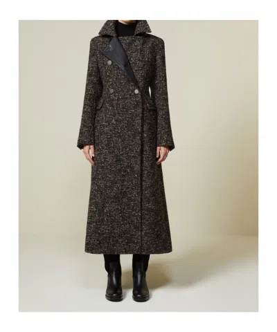 Max Mara Virgin Wool-blend Double-breasted Coat In Black