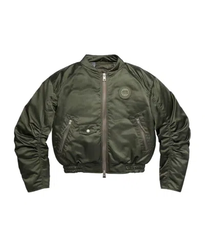 Canada Goose Jade Down Satin Bomber Jacket In Green