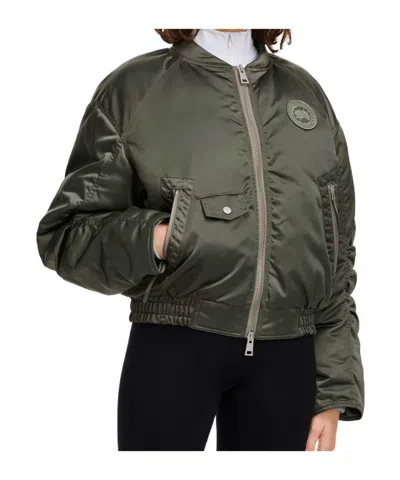 Canada Goose Jade Down Satin Bomber Jacket In Green