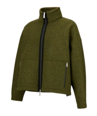 Herno Laminar Jacket In Technical Wool In Green