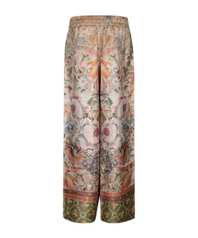 Pierre-louis Mascia Pierre Louis Mascia Printed Silk Trousers In Multi