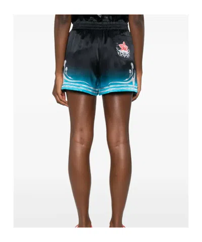 Casablanca Mushroom-print Elastic-waist Shorts In Blue
