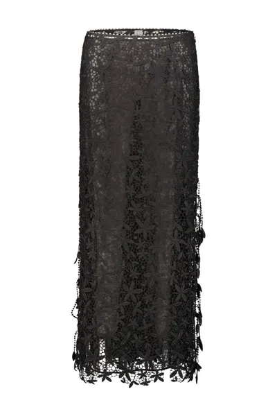 Totême Toteme Guipure Lace Skirt Clothing In Black