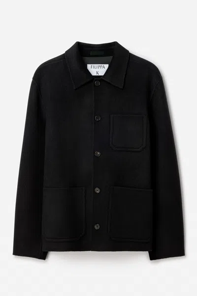 Filippa K Doublé Wool Work Jacket In Black