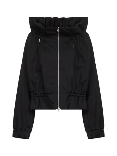 Dries Van Noten Drawstring Collar Sweatshirt With Elasticated Cuffs And Hem In Black