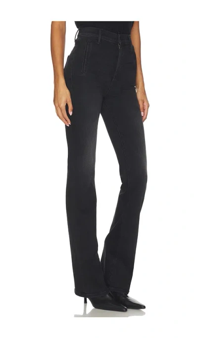 Mother Black Jeans With High Waist And Logo Embroidery On The Rear In Denim Woman In Black