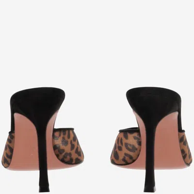 Amina Muaddi Alexa 95 Leopard-print Mesh Mules In Brown