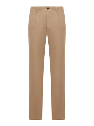Incotex Tailored Cotton Trousers In Brown
