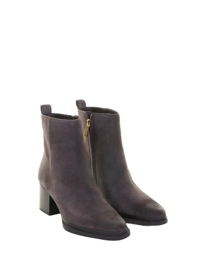 Michael Kors Lex Bootie High Heels Ankle Boots In Brown Suede In Brown