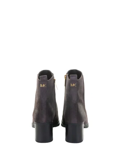 Michael Kors Lex Bootie High Heels Ankle Boots In Brown Suede In Brown
