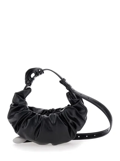 Diesel Grab-d L-large Scrunched Hobo Bag In Shiny Pu In Black