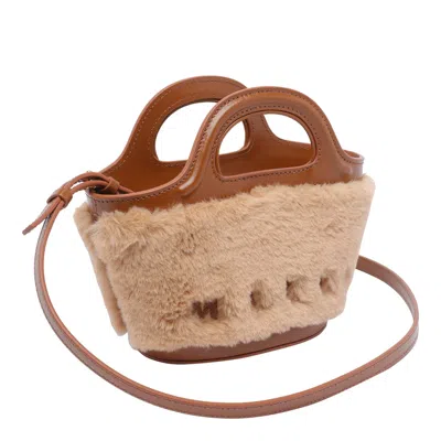Marni Tropicalia Handbag Detachable Strap In Sand