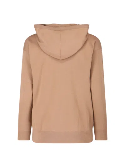 Max Mara Virgin Wool Hoodie In Brown