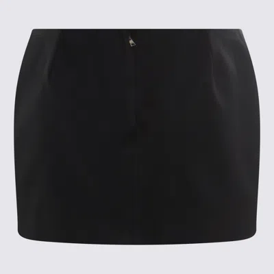 Dolce & Gabbana Black Bow-embellished Satin Mini Skirt In Black