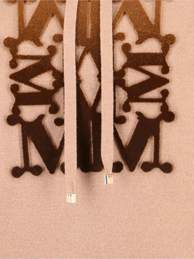 Max Mara Virgin Wool Hoodie In Brown