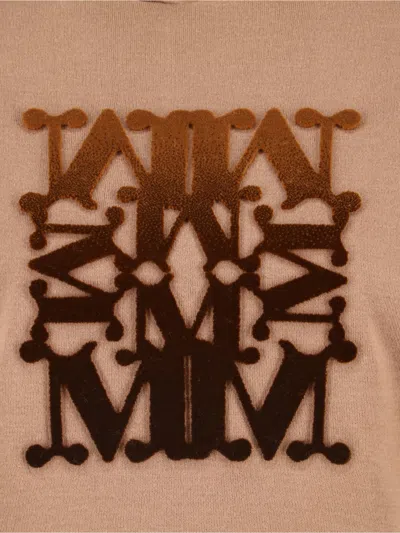 Max Mara Virgin Wool Hoodie In Brown