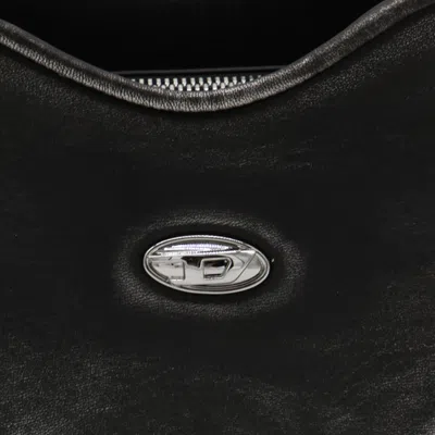 Diesel Double-d Shoulder Pu Shoulder Bag In Black