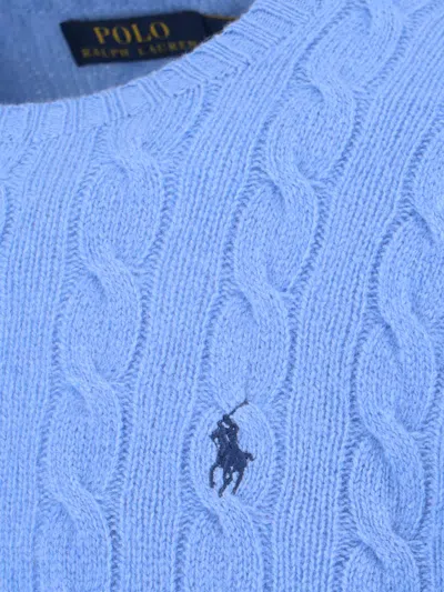 Polo Ralph Lauren Cable-knit Wool-cashmere Jumper In Blue