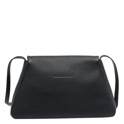 Mm6 Maison Margiela Leather Shoulder Bag In Black