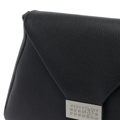 Mm6 Maison Margiela Leather Shoulder Bag In Black