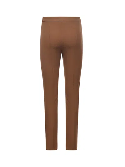 Pinko Pietanze Skinny Trousers With Adjustable Bottom In Brown
