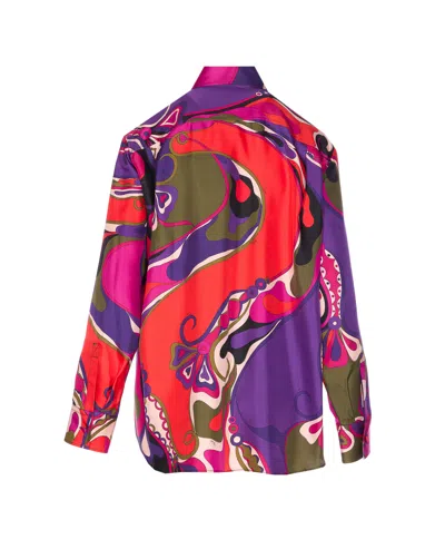 Pucci Silk Shirt With Abstract Print In Multi