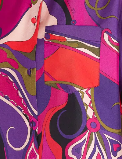 Pucci Silk Shirt With Abstract Print In Multi