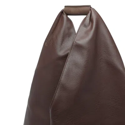 Mm6 Maison Margiela Triangular Shoulder Bag With Minimalist Design And Spacious Interior In Brown